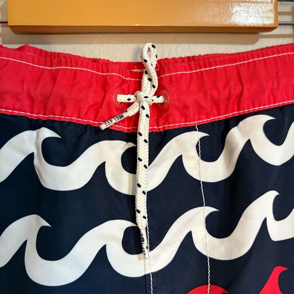 3/$10⚡️GAP Blue and Red Swim Trunks with Wave Pattern - Picture 5 of 11